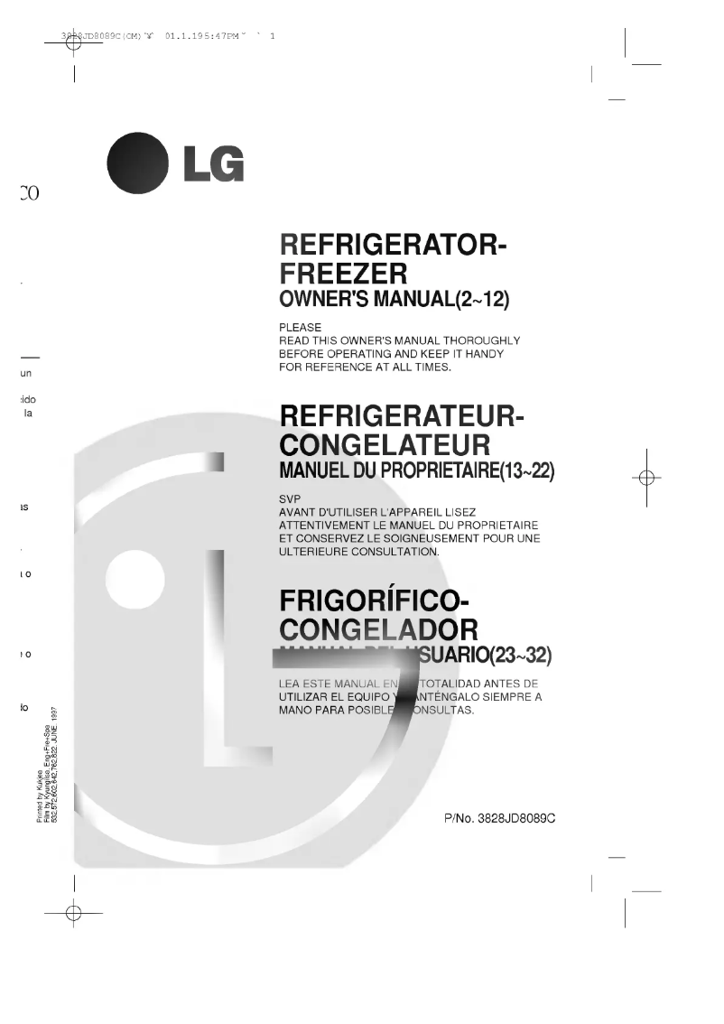 Page n°1 - Manuel utilisateur LG GR-532TT