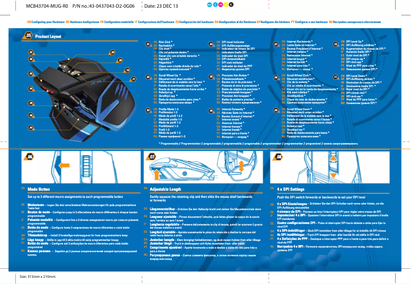 Page 1 de la notice Manuel utilisateur Mad Catz R.A.T. TE