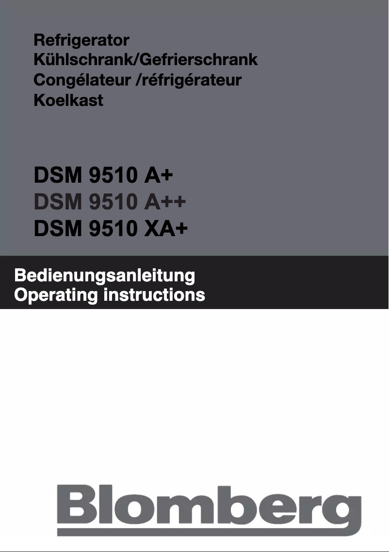 Page n°1 - Manuel utilisateur Blomberg DSM 9510 XA