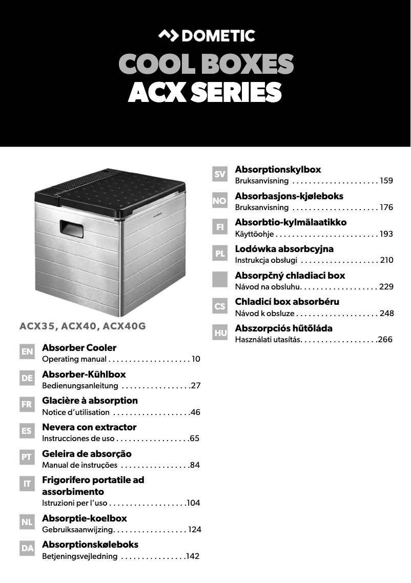 Image de la première page du manuel de l'appareil ACX 40 G