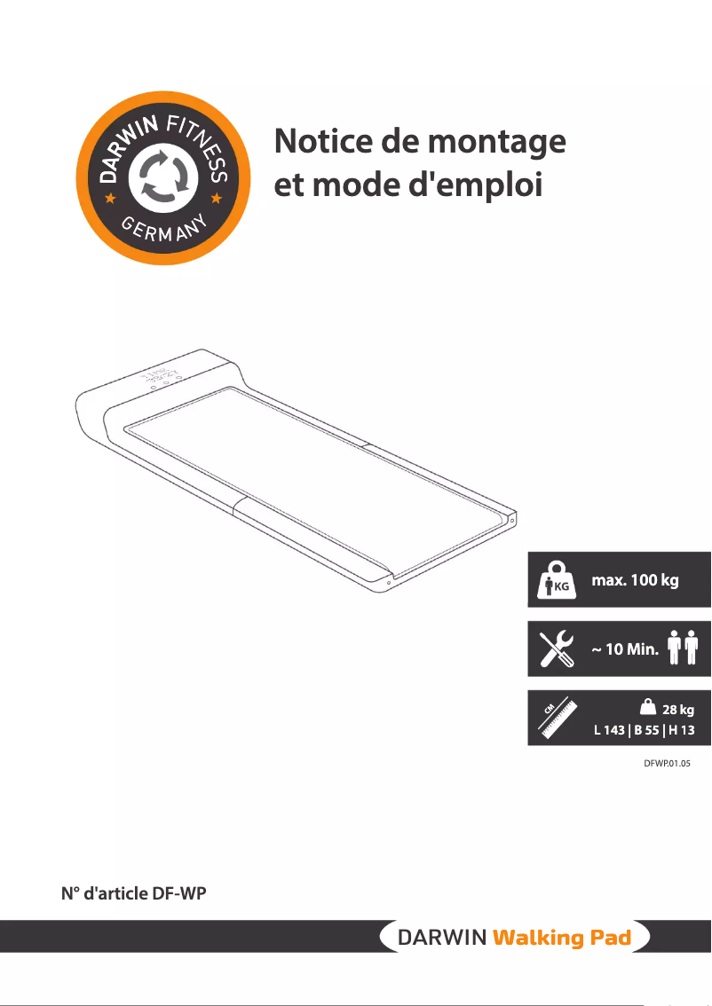 Página 1 del manual Manual de usuario Darwin Walking Pad