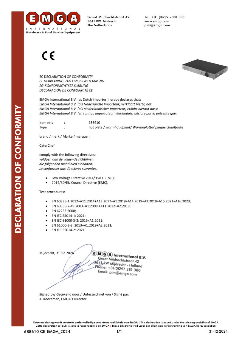 Page n°1 - Manuel utilisateur CaterChef 688610