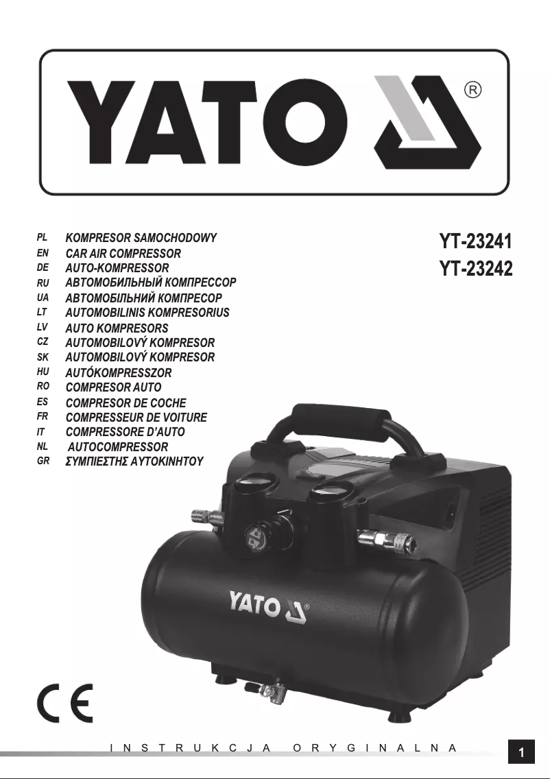 Page n°1 - Manuel utilisateur Yato YT-23241