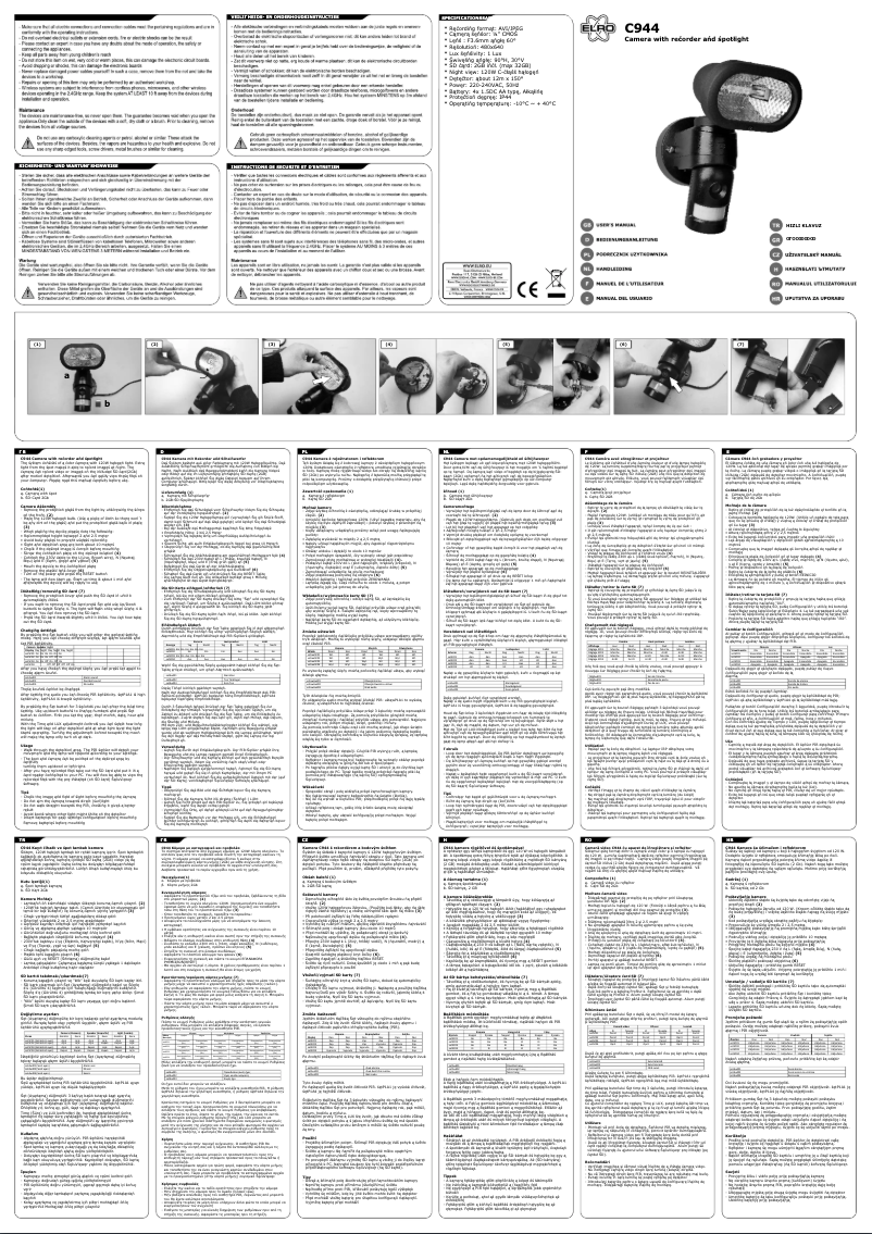 Page n°1 - Manuel utilisateur Elro C944