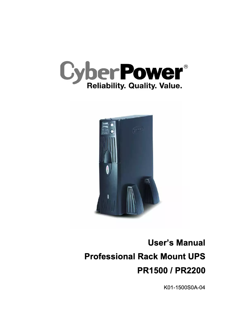 Page n°1 - Manuel utilisateur CyberPower PR2200SWRM2U