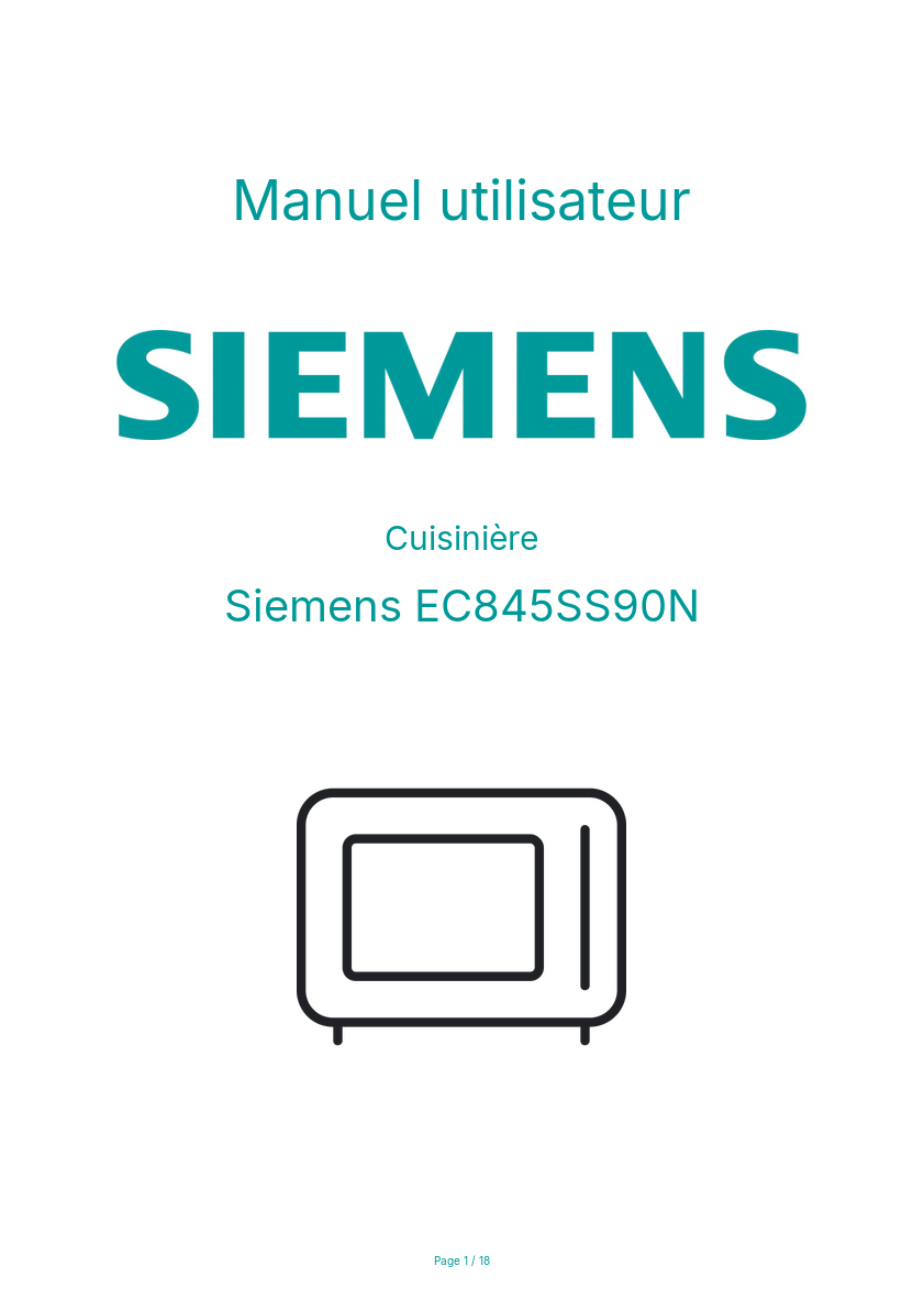 Image de la première page du manuel de l'appareil EC845SS90N