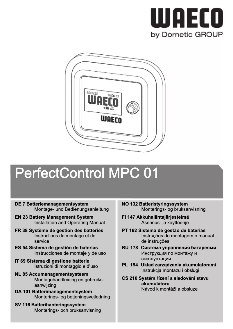Página 1 del manual Manual de usuario Waeco PerfectControl MPC 01