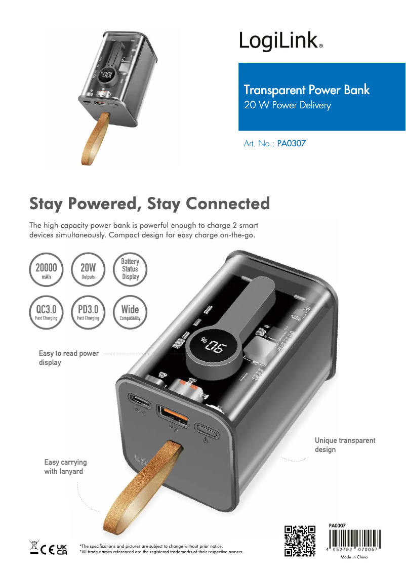 Image de la première page du manuel de l'appareil PA0307