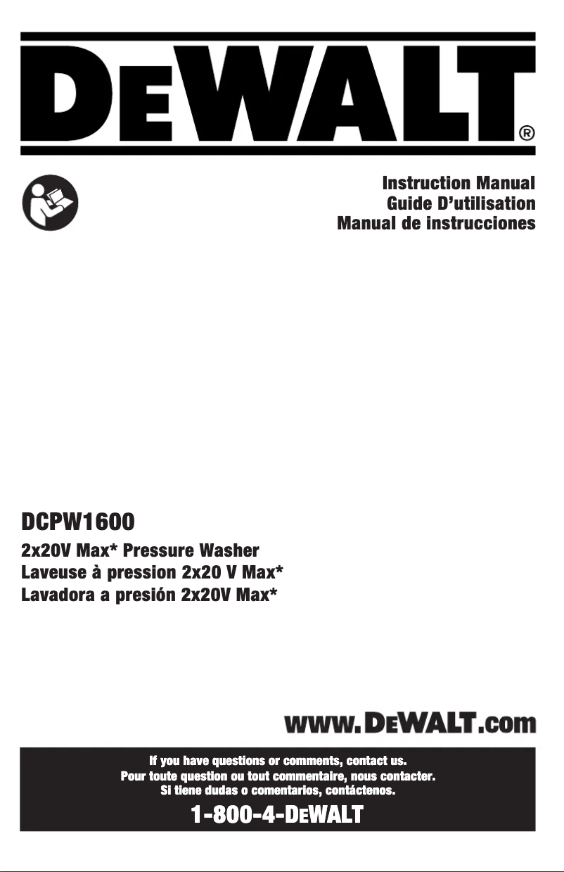 Página 1 del manual Manual de usuario DeWalt DCPW1600