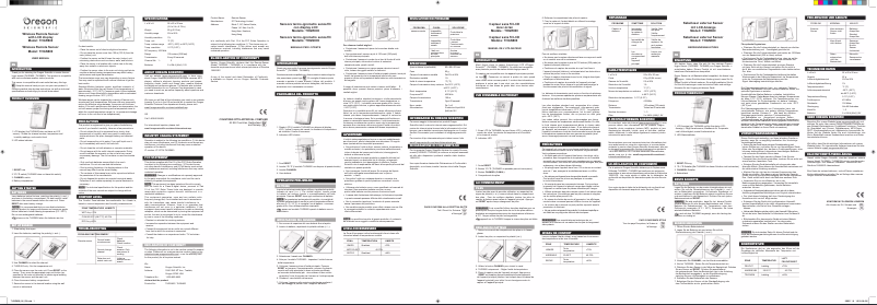 Page 1 de la notice Manuel utilisateur Oregon Scientific THGR800