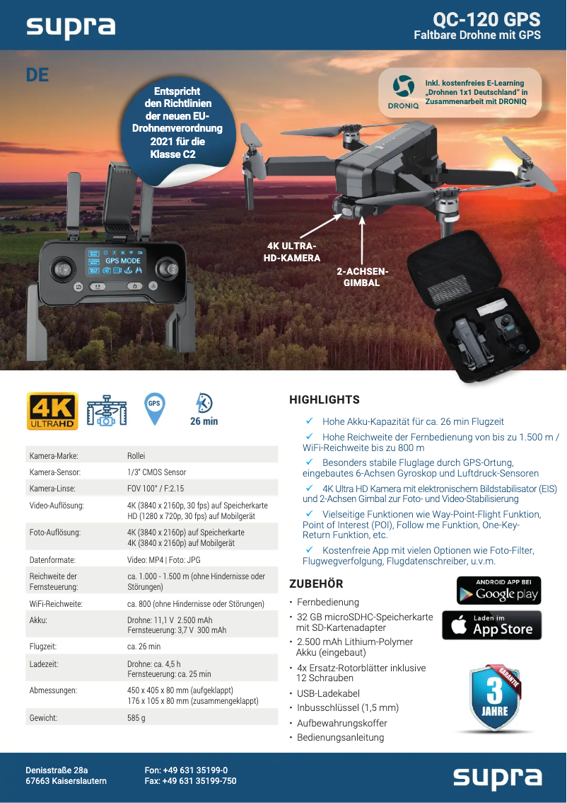 Image de la première page du manuel de l'appareil QC-120GPS