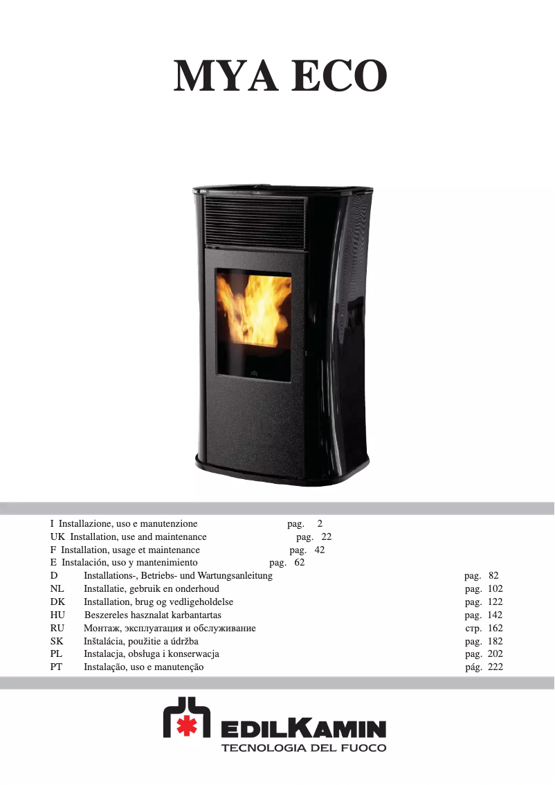 Page 1 de la notice Manuel utilisateur Edilkamin MYA ECO