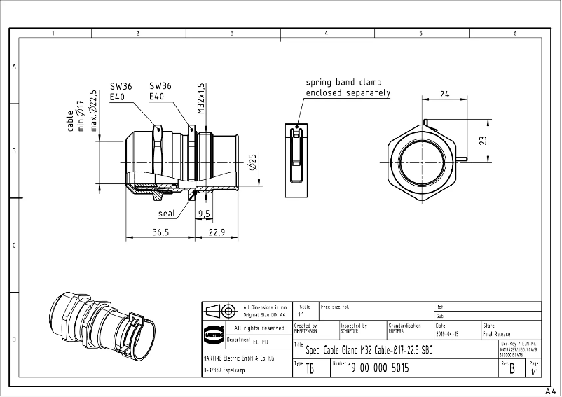 Page 1 de la notice Manuel utilisateur Harting 19 00 000 5015