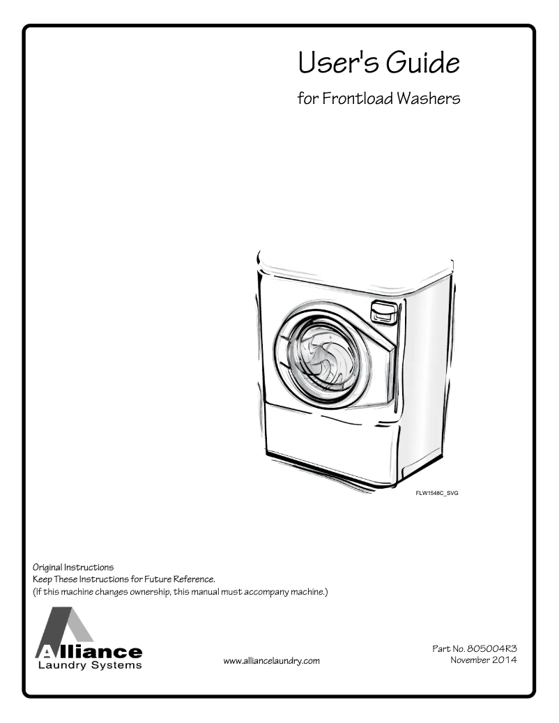 Página 1 del manual Manual de usuario Speed Queen ATGE9A