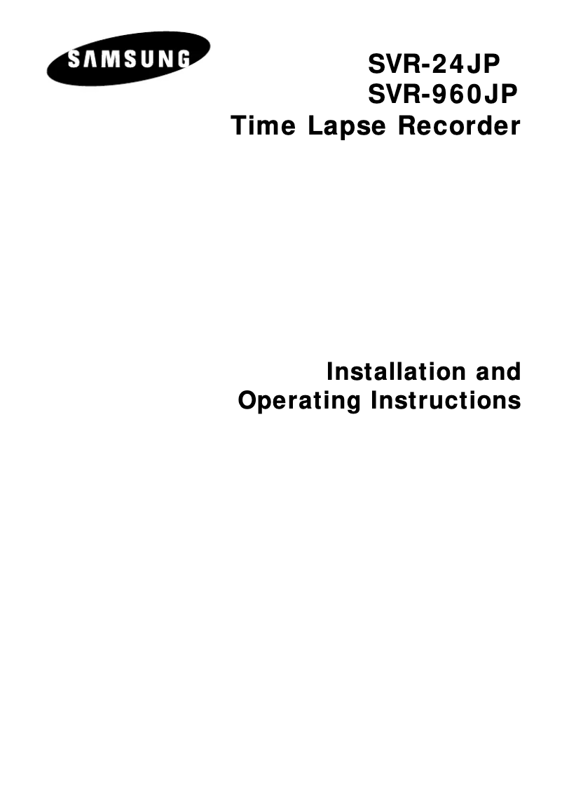 Page 1 de la notice Manuel utilisateur Samsung SVR24JP