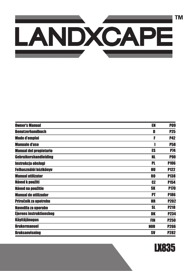 Page n°1 - Manuel utilisateur LandXcape LX835