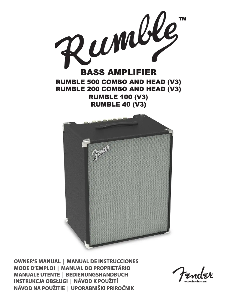 Image de la première page du manuel de l'appareil Rumble 100