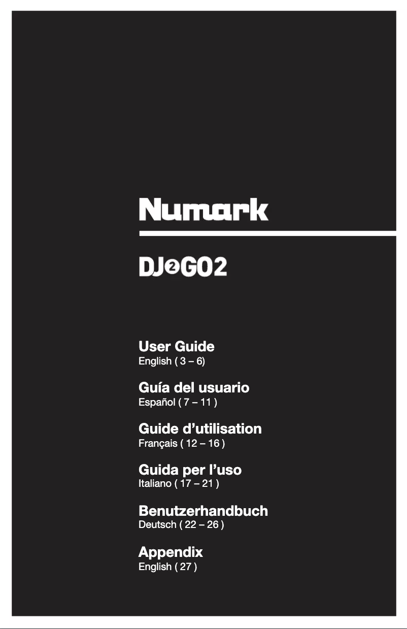 Page n°1 - Manuel utilisateur Numark DJGO2