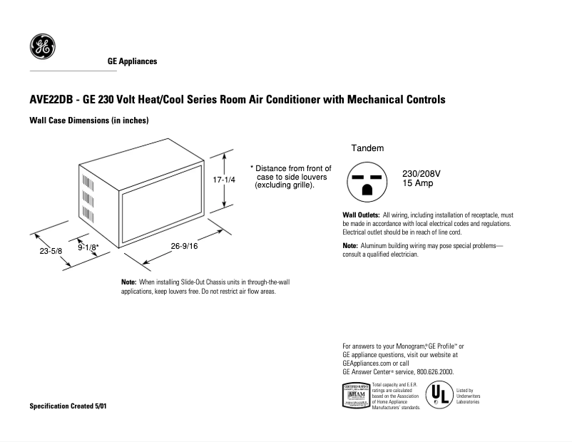 Image de la première page du manuel de l'appareil AVE22DB