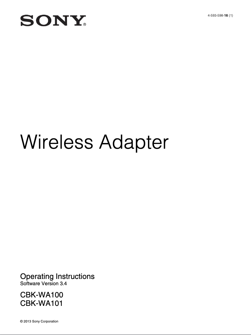 Image de la première page du manuel de l'appareil CBK-WA101