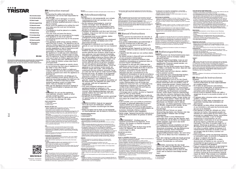 Image de la première page du manuel de l'appareil HD-2326