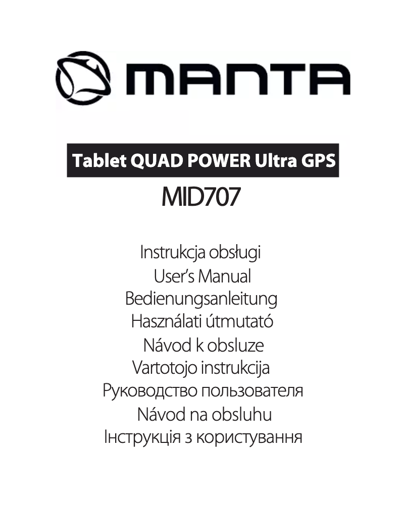 Page n°1 - Manuel utilisateur Manta Quad Power MID707