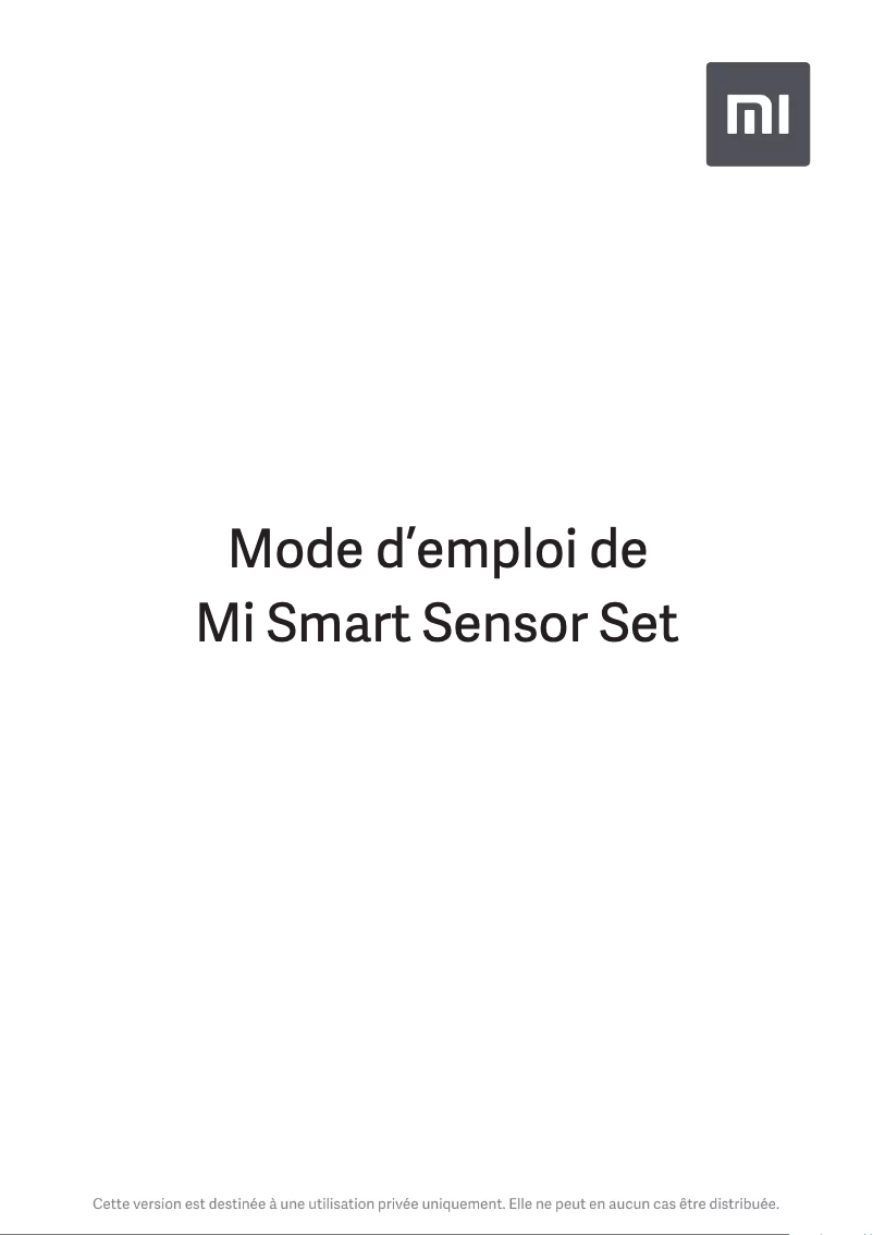 Image de la première page du manuel de l'appareil Mi Smart Sensor Set