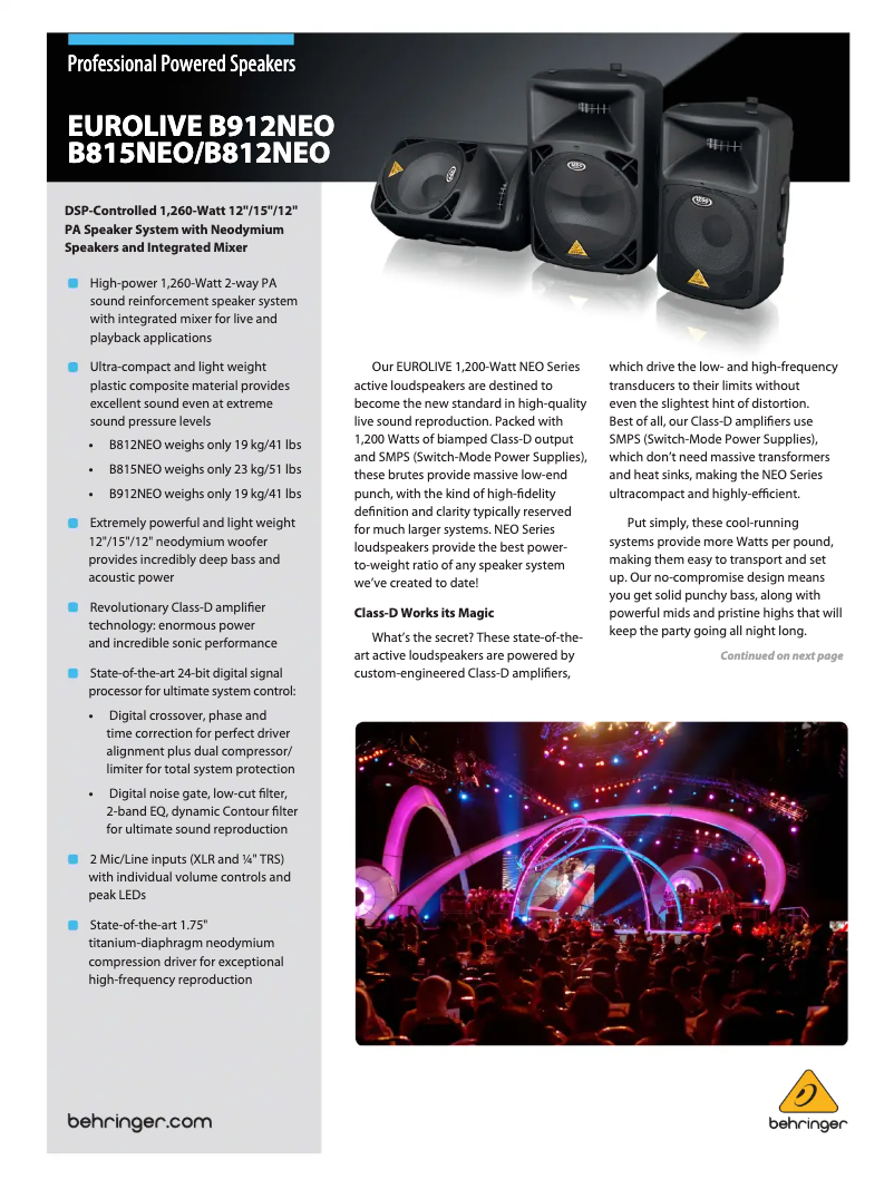 Image de la première page du manuel de l'appareil Eurolive B912NEO