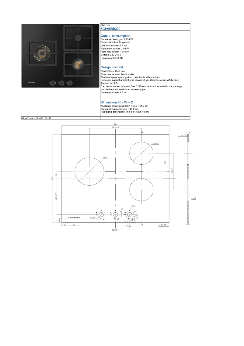 Image de la première page du manuel de l'appareil 5GH65BB390