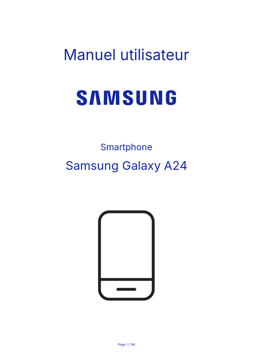 Image de la première page du manuel de l'appareil Galaxy A24