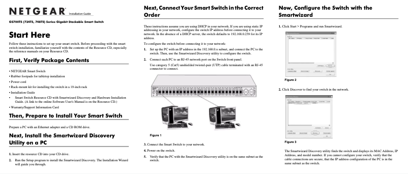 Page n°1 - Guide d'installation Netgear GS724TS