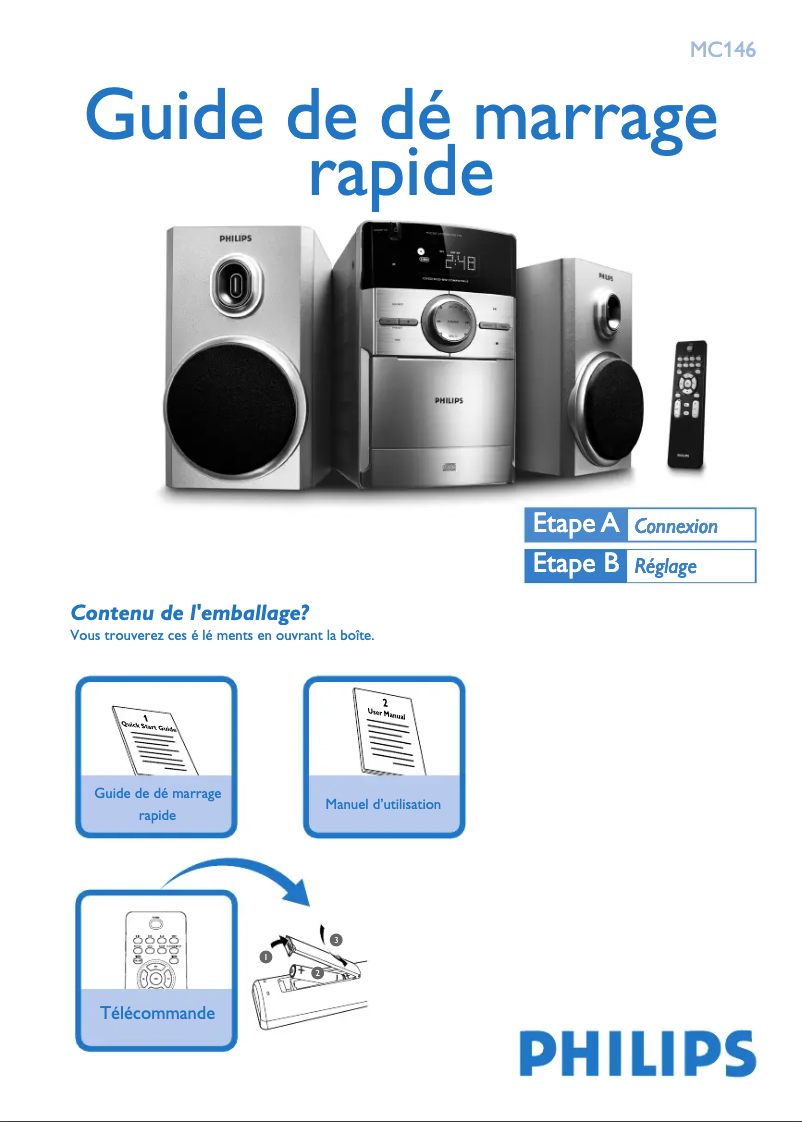 Página 1 del manual Guía de inicio rápido Philips MC146