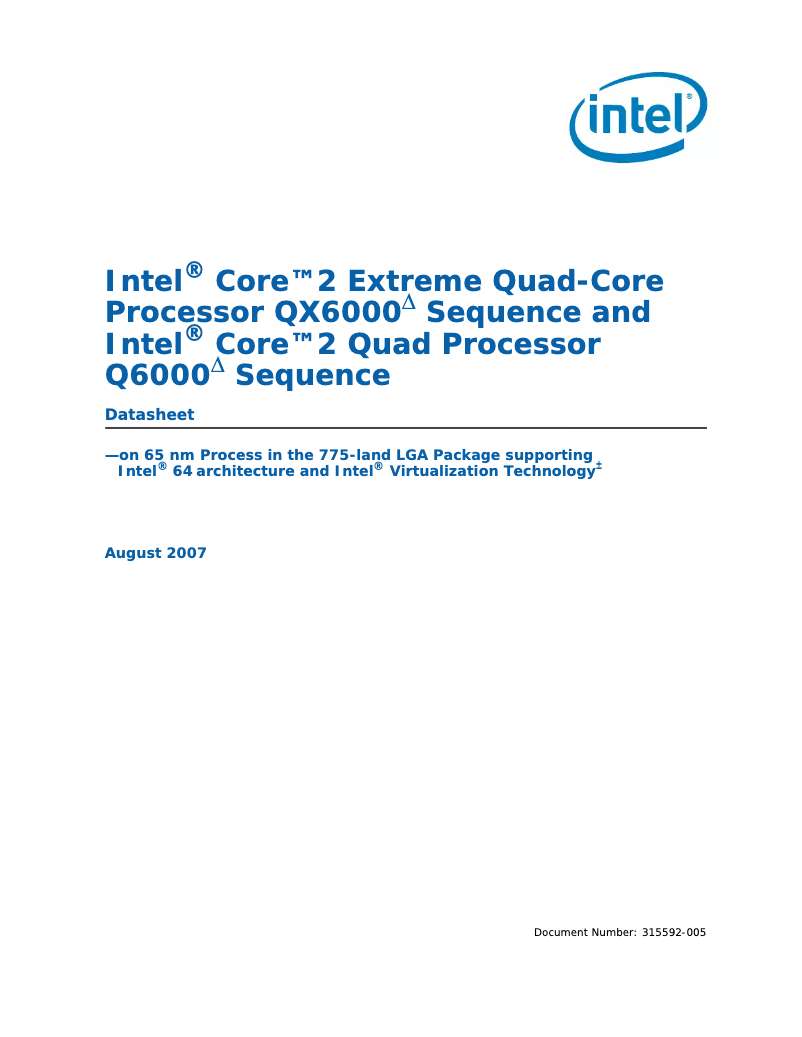 Image de la première page du manuel de l'appareil Core 2 Quad Q6700
