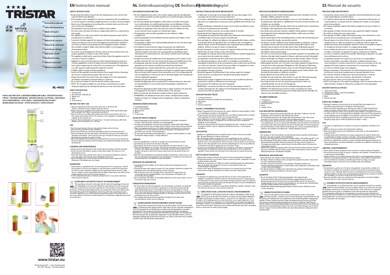 Page n°1 - Manuel utilisateur TriStar BL-4435