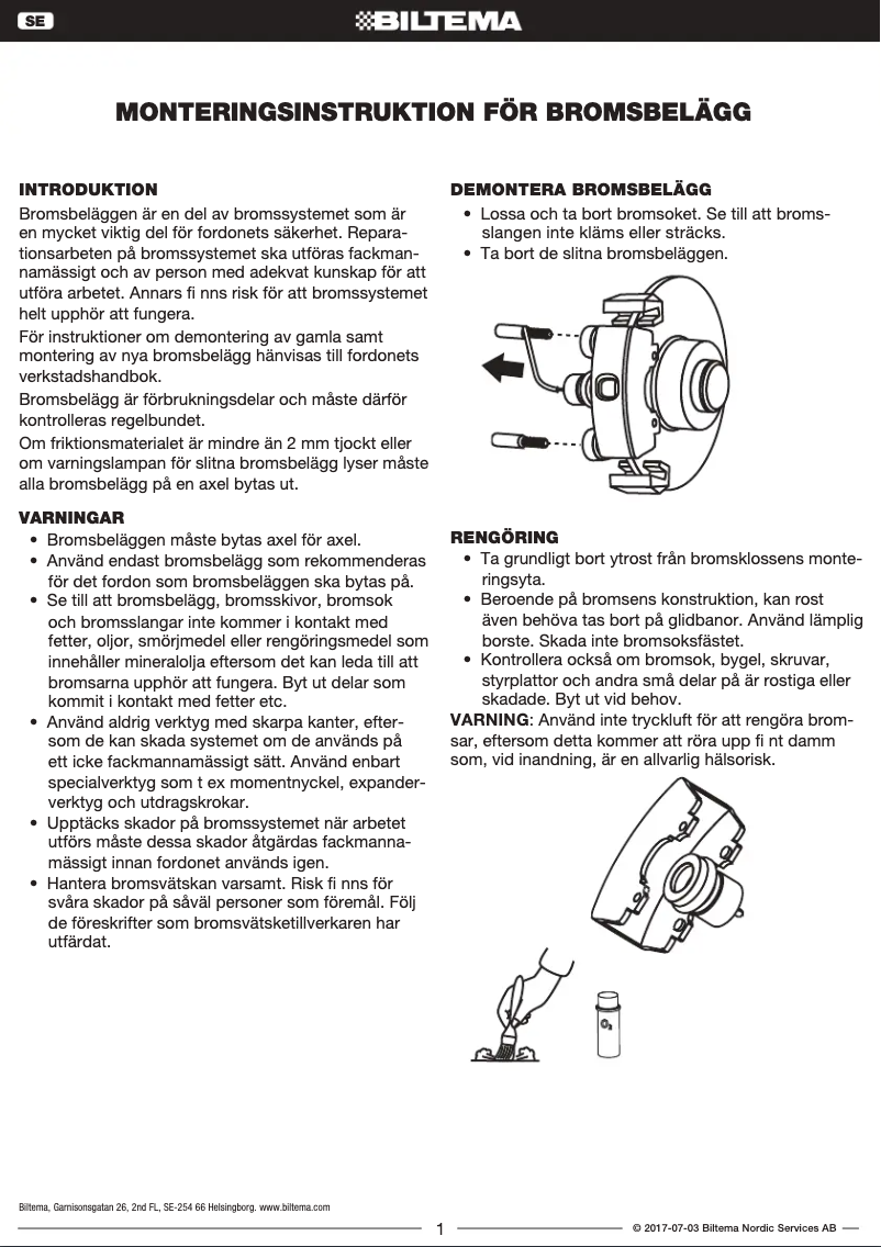 Page n°1 - Manuel utilisateur Biltema 65-001