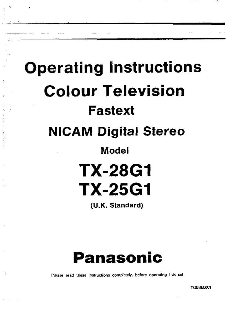 Página 1 del manual Manual de usuario Panasonic TX-28G1