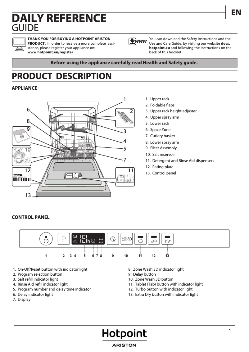 Page n°1 - Manuel utilisateur Hotpoint Ariston HIO 3O32 WG C