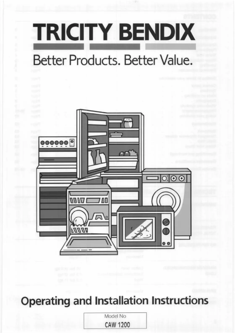 Page n°1 - Manuel utilisateur Tricity Bendix CAW 1200