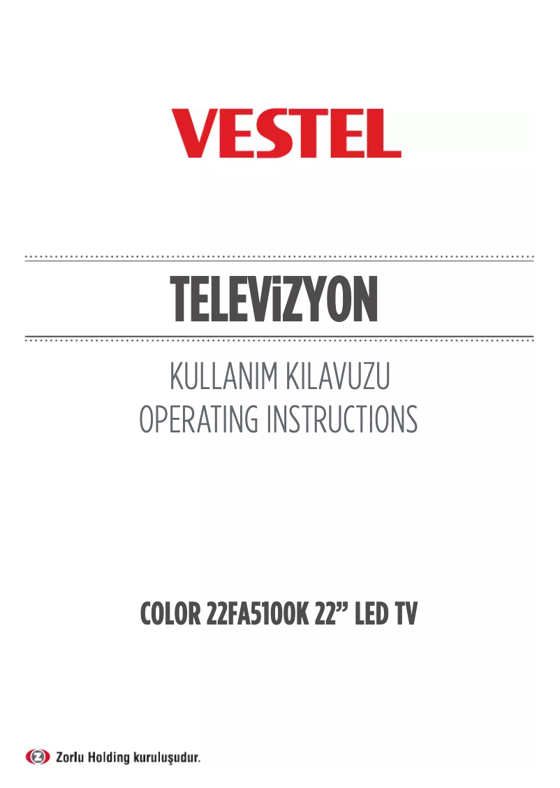 Page 1 de la notice Manuel utilisateur Vestel 22FA5100L