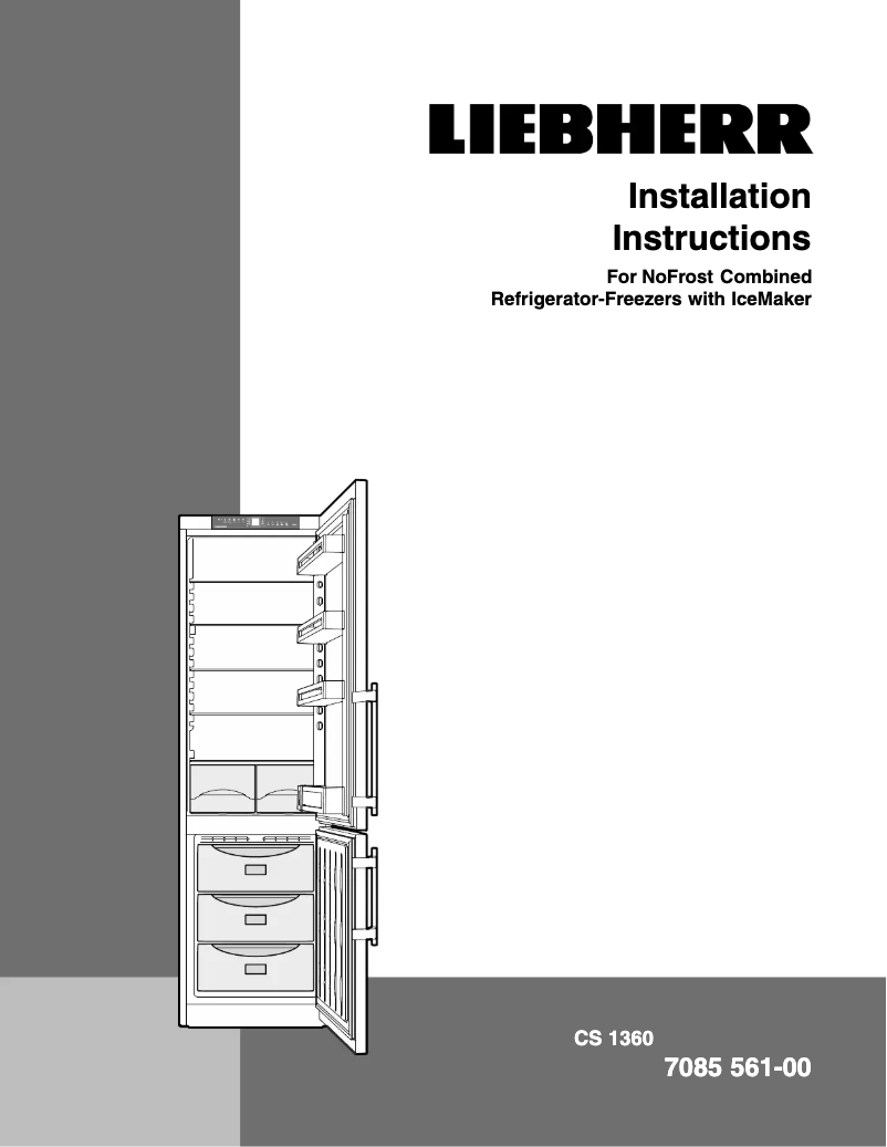 Page 1 de la notice Instructions / montage Liebherr CS 1210