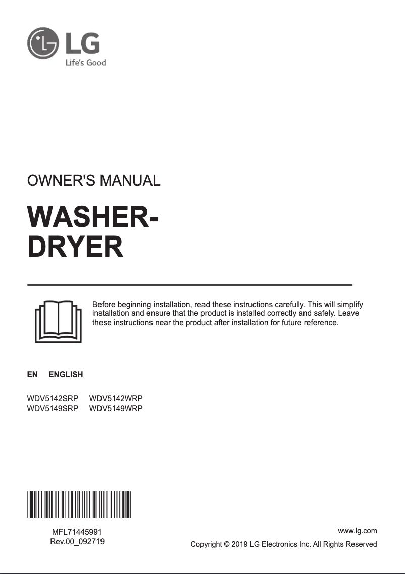 Image de la première page du manuel de l'appareil WDV5149SRP