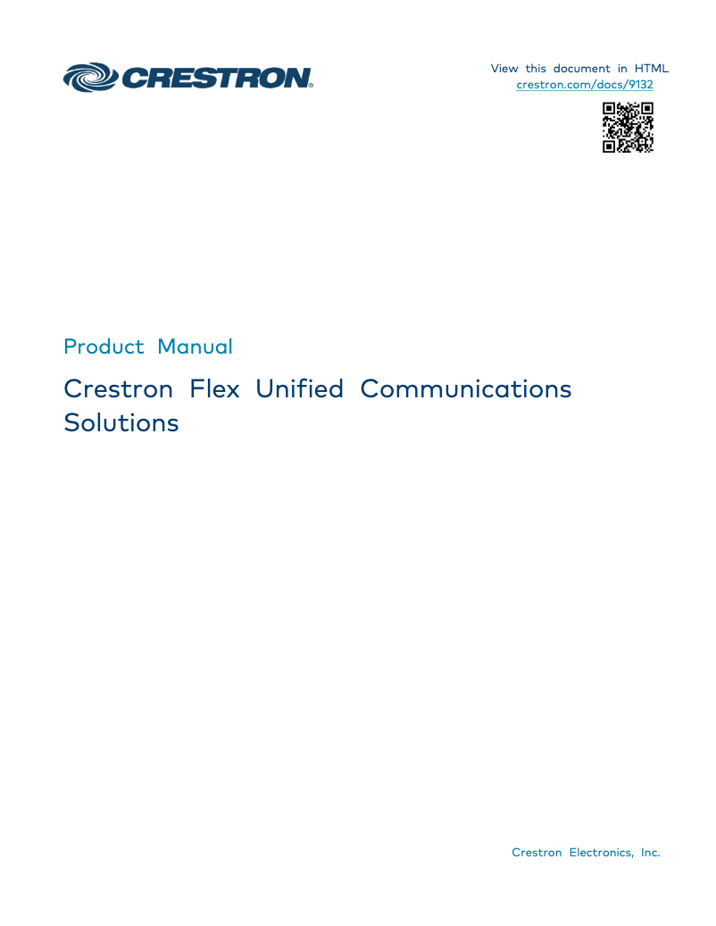 Page n°1 - Manuel utilisateur Crestron UC-MMX30-T-I