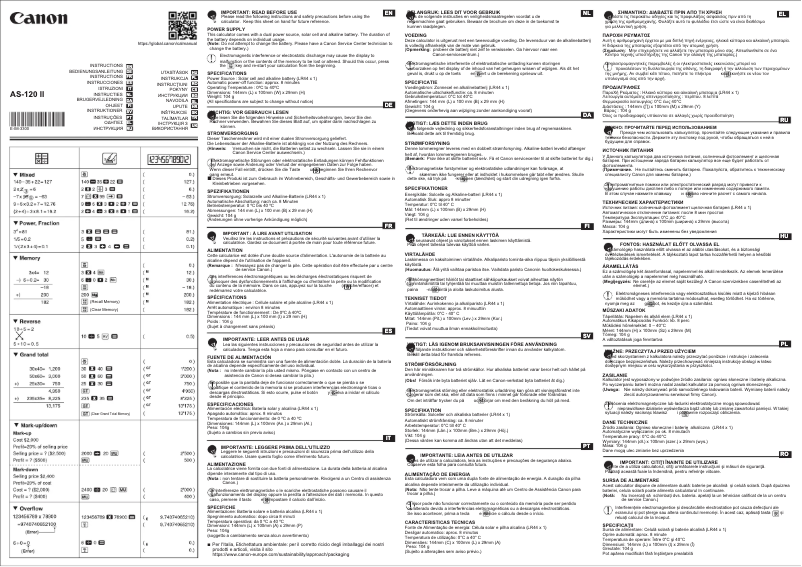 Image de la première page du manuel de l'appareil AS-120 II