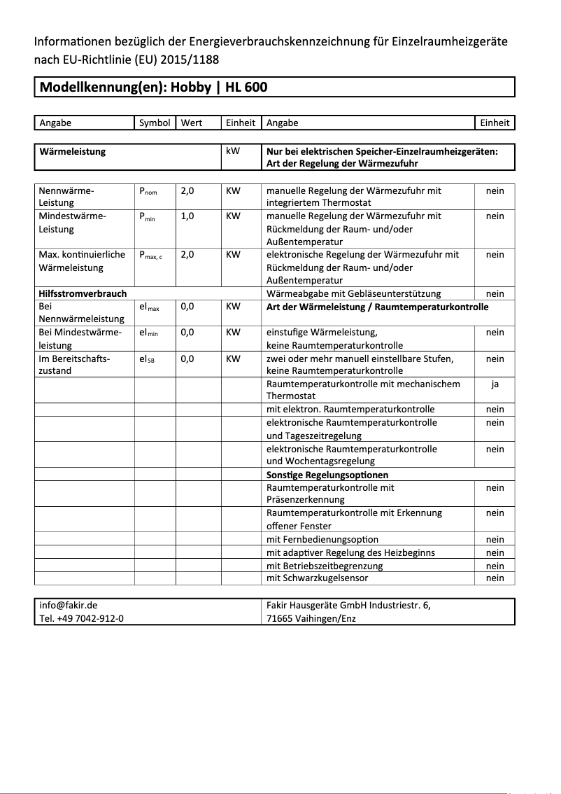 Image de la première page du manuel de l'appareil Hobby HL 600