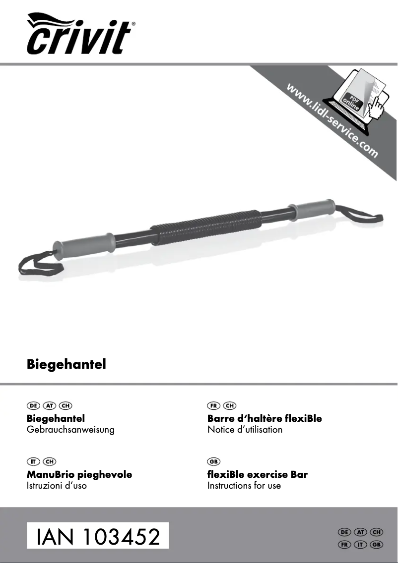 Page 1 de la notice Manuel utilisateur Crivit IAN 103452
