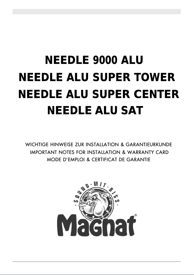 Image de la première page du manuel de l'appareil Needle Alu Super Tower