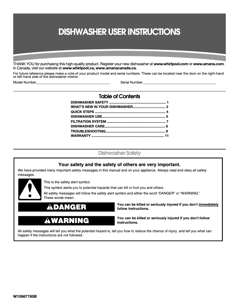 Imagen de la primera página del manual del dispositivo ADB1300AFW