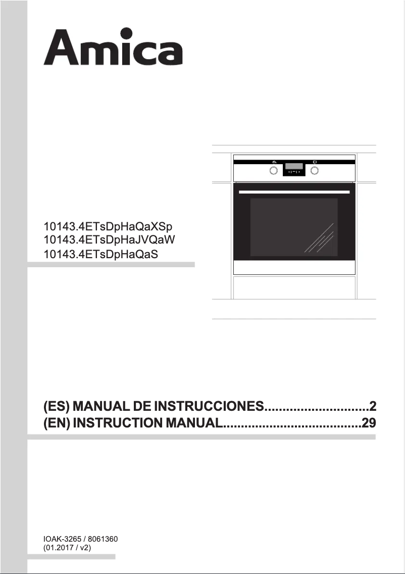 Page n°1 - Manuel utilisateur Amica EBI 8562 AA