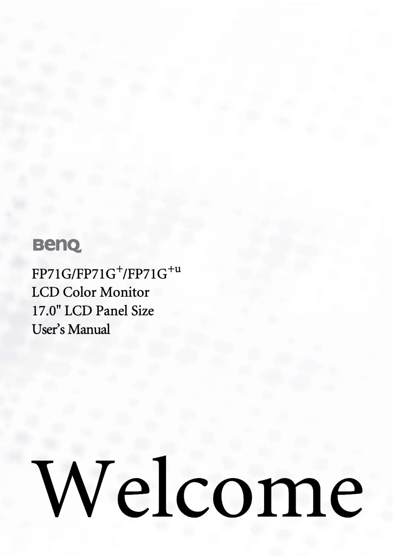 Página 1 del manual Manual de usuario BenQ FP71G