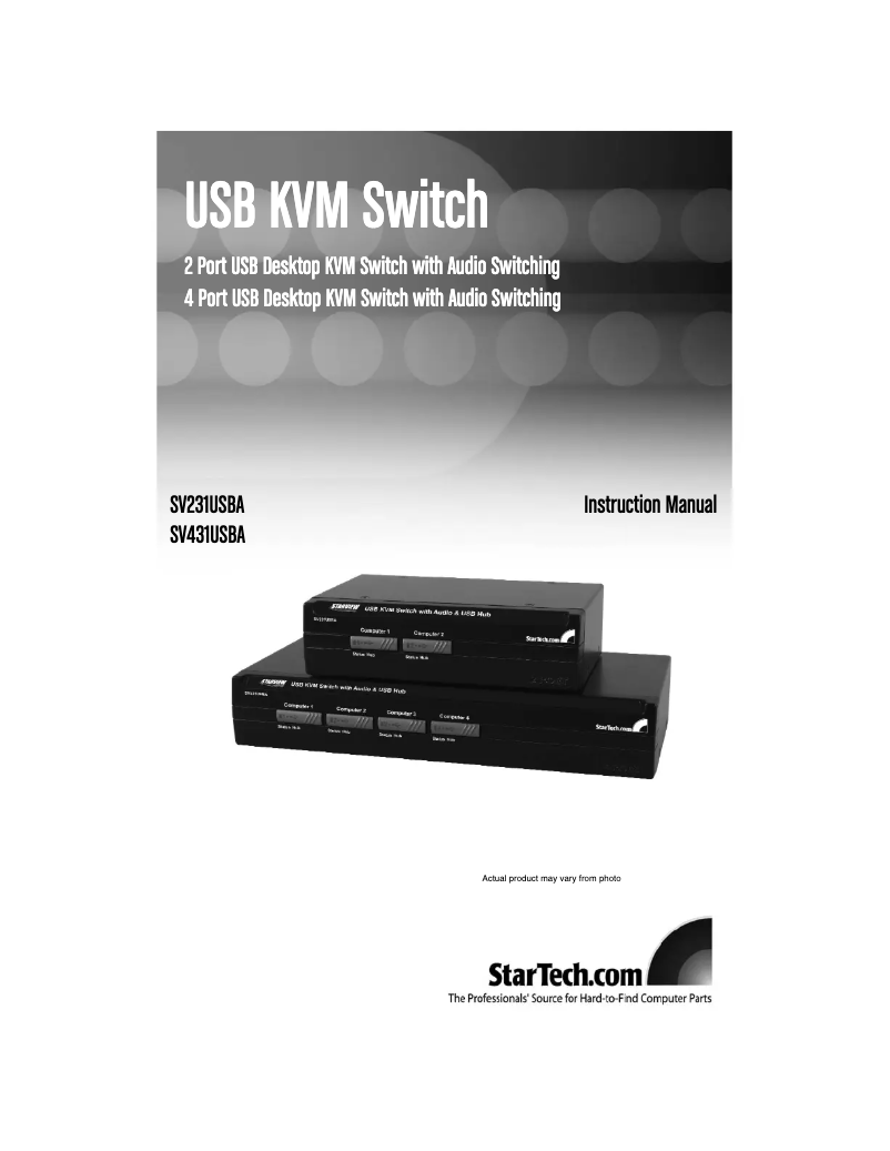 Image de la première page du manuel de l'appareil SV431USBA